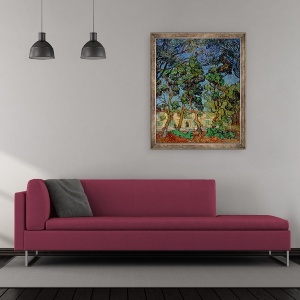 Tablou inramat - Vincent van Gogh - Copaci in gradina Spitalului Sf. Paul, 50 x 60 cm - Img 2