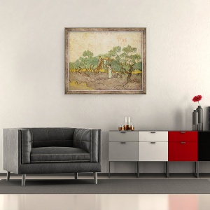 Tablou inramat - Vincent van Gogh - Culegatorii de masline, Saint-Remy, 70 x 85 cm - Img 2