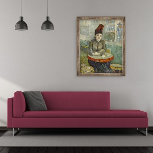 Tablou inramat - Vincent van Gogh - Femeie in Cafe Tambourin, 50 x 60 cm - Img 2