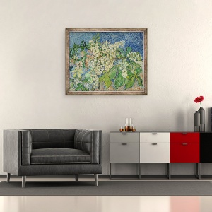 Tablou inramat - Vincent van Gogh - Infloreste crengi de castan, 50 x 60 cm - Img 2