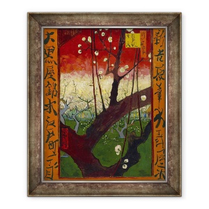 Tablou inramat - Vincent van Gogh - Japonaiserie - Livada de Prune inflorita dupa Hiroshige, Paris, 50 x 60 cm