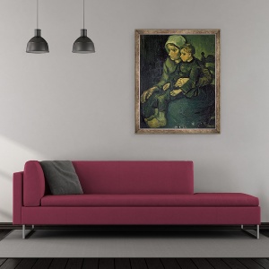 Tablou inramat - Vincent van Gogh - Mama si Copil, 70 x 85 cm - Img 2