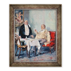 Tablou inramat - Vladimir Egorovic Makovsky - intr-un restaurant, 50 x 60 cm