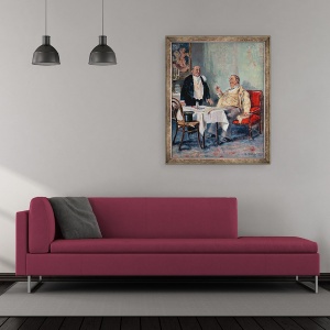 Tablou inramat - Vladimir Egorovic Makovsky - intr-un restaurant, 50 x 60 cm - Img 2