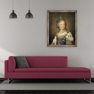 Tablou inramat - Vladimir Lukich Borovikovsky - Portret imparateasa Maria Fyodorovna 1759-1828, 50 x 60 cm - Img 2
