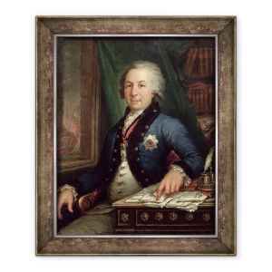 Tablou inramat - Vladimir Lukich Borovikovsky - Portretul poetului rus Gavril Derzhavin, 70 x 85 cm