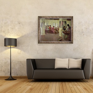Tablou inramat - Walter Gay - Producatorii de trabuc la Sevilla, 70 x 90 cm - Img 2