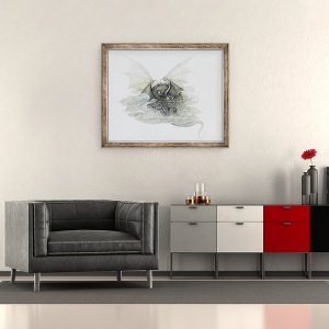 Tablou inramat - Wayne Anderson - Un Dragon care este Cloudlike, 50 x 60 cm - Img 2