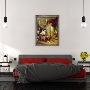 Tablou inramat - Wilhelm August Golicke - in studioul pictorului, 60 x 80 cm - Img 3