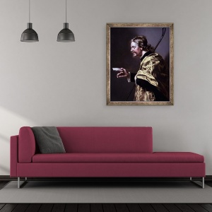 Tablou inramat - Willem Van Odekercken - Portret De Un Pastor, 50 x 60 cm - Img 2