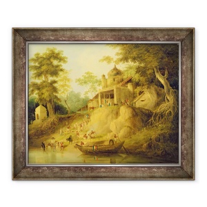Tablou inramat - William Daniell - Bancile Gangelor, 70 x 85 cm