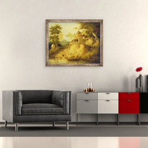 Tablou inramat - William Daniell - Bancile Gangelor, 70 x 85 cm - Img 2
