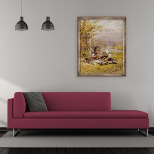 Tablou inramat - William Stephen Coleman - Un Posy pentru Mama, 50 x 60 cm - Img 2