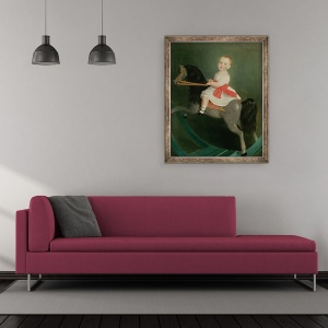 Tablou inramat - William Wallace Scott - Maestrul James Watts pe un cal balansoar, 50 x 60 cm - Img 2
