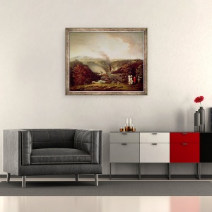 Tablou inramat - William Williams - Vedere dupa-amiaza la Coalbrookdale, 50 x 60 cm - Img 2