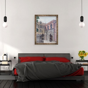 Tablou inramat - Wilson - Curtea Interioara a Salii Old Salters, 60 x 80 cm - Img 3