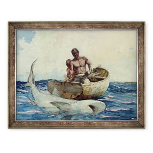 Tablou inramat - Winslow Homer - Pescuit de rechin, 70 x 90 cm