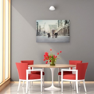 Tablou canvas - 1,2,3 Du-Te, Caini, Hamburg, Industrie, Dimineata, 80 x 120 cm - Img 4
