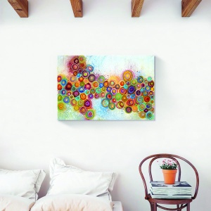 Tablou canvas abstract multicolor cu cercuri
