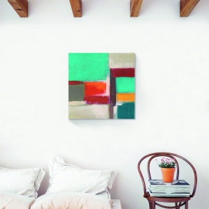 Tablou decorativ abstract multicolor pe canvas 60x60 cm