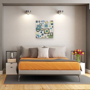 Tablou canvas - Abstract, Rezumat, Separat, Patrate, Cercuri, Pictura, 60 x 60 cm - Img 3