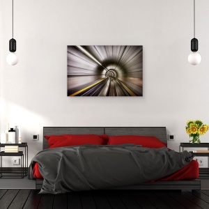 Tablou canvas - Abstract, Tunel, Viteza, Miscare, Feroviar, 60 x 90 cm - Img 3