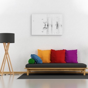 Tablou canvas - Alb, Abstract, Pasare, Punct, 60 x 90 cm - Img 2
