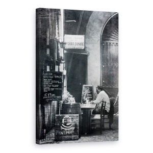 Tablou canvas - Alb-Negru, Strada, Alb-Negru, Pub, Bar, Restaurant, 40 x 60 cm