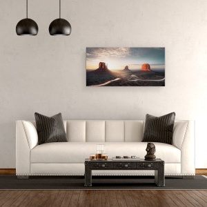 Tablou canvas - Amurg, Vale, Apus De Soare, Peisaj, 50 x 100 cm - Img 2