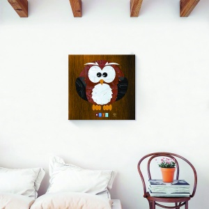 Tablou canvas bufnita 60x60 cm cu print vibrant