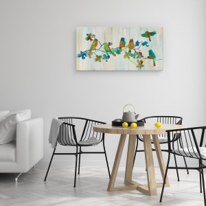 Tablou canvas - Animale, Pasari, Colorate, Pictura, 50 x 100 cm - Img 4