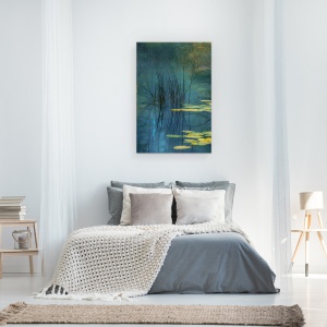 Tablou canvas - Apa, Crin, Lac, Planta, Stuf, Nufar, 60 x 90 cm - Img 3