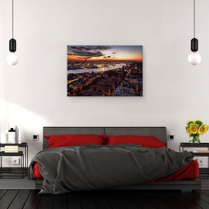 Tablou canvas - Apus De Iarna, Hamburg, Port, Germania, Noapte, Peisaj Urban, 40 x 60 cm - Img 3