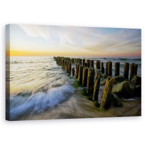 Tablou canvas - Apus, Peisaj, Baltic, Mare, Dig, Debarcader, 50 x 80 cm