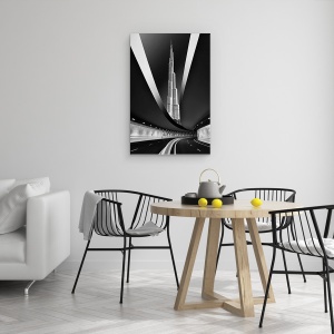 Tablou canvas - Arta Plastica, Dubai, Emiratele Arabe Unite, Alb-Negru, Burj Khalifa, 60 x 90 cm - Img 4