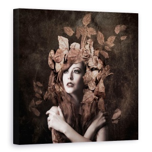 Tablou canvas - Artemis, Fiica Lui Zeus, Toamna, Textura, Frunza, 90 x 90 cm
