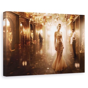 Tablou canvas - Aur, Glamur, Moda, Petrecere, Sarbatoare, Anul Nou, 60 x 90 cm