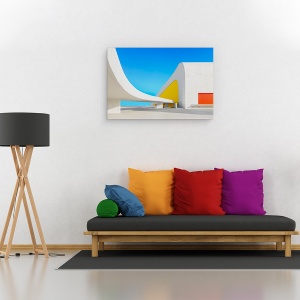 Tablou canvas - Avila, Arhitectura, Niemeyer, Asturias, Albastru, 80 x 120 cm - Img 2