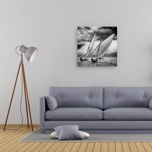 Tablou canvas - Barci Cu Panze Si Lumina, Actiune, Aventura, Sport, Barca, Navigare, 90 x 90 cm - Img 2