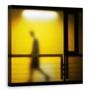 Tablou canvas - Bardo, Mers, Silueta, Noapte, Galben, Neon, Pas, 60 x 60 cm