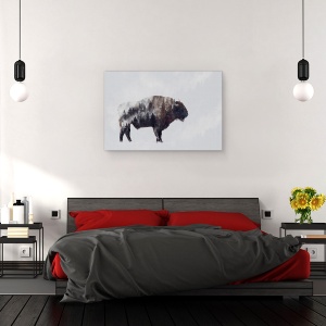 Tablou canvas - Bizonul, Animal, Mamifer, Coarne, 80 x 120 cm - Img 3