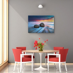 Tablou canvas - Bolovanii din Moeraki, Peisaj, Ocean, Plaja, Coasta, 80 x 120 cm - Img 4