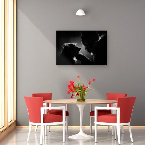Tablou canvas - Bond, Silueta, Lumina De Fundal, Fata, Palarie, 60 x 90 cm - Img 4