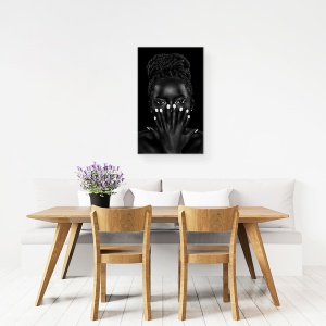 Tablou canvas - Brenda 06, Portret, Punct, Intuneric, Degetele, 50 x 80 cm - Img 4