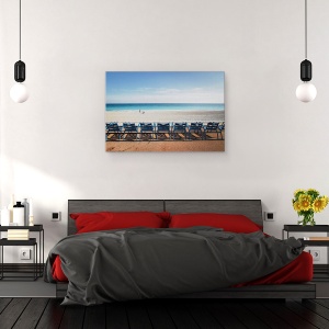 Tablou canvas - Briza Marii, Plaja, Mare, Ocean, Scaune, Oameni, 60 x 90 cm - Img 3