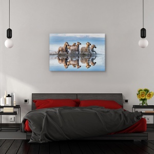 Tablou canvas - Cai si reflectie, Animal, Delta, Reflectie, Miscare, 80 x 120 cm - Img 3