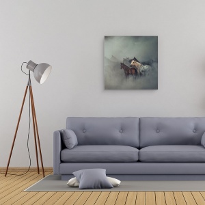 Tablou canvas - Caii Pierduti, Animale, Animal, Praf, 60 x 60 cm - Img 2