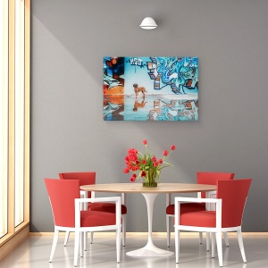 Tablou canvas - Caini, Urban, Graffiti, Industrie, 40 x 60 cm - Img 4