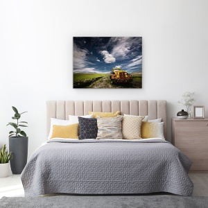 Tablou canvas - Camion Galben, Peisaj, Degradare, Islanda, Masina, Automobil, 60 x 80 cm - Img 3