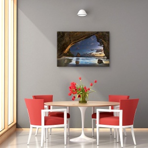 Tablou canvas - Catedrala Cove, Peisaj, Ocean, Apus De Soare, Plaja, 80 x 120 cm - Img 4